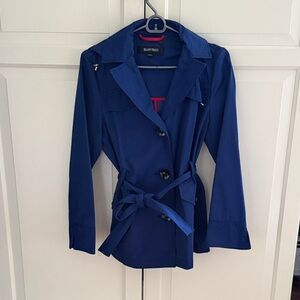 Ellen Tracy Women's Royal Blue Trench Rain Coat